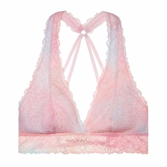 PINK Victoria's Secret Other - PINK VS Wildflower Lace Strappy Back Halter Bra M